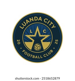 Vintage football logo, badge, emblem and much more. Luanda City football club vintage tee print, athletic apparel design shirt graphic print.