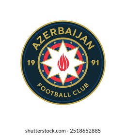 Vintage football logo, badge, emblem and much more. Azerbaijan Team football club vintage tee print, athletic apparel design shirt graphic print.