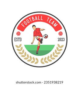 Vintage football and soccer college vector logo isolated. Soccer emblem vector illustration of logos on football theme