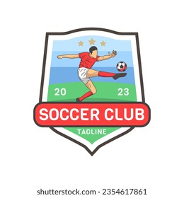 Vintage football and soccer college vector logo isolated. Soccer emblem vector illustration of logos on football theme