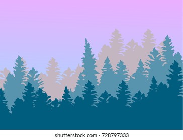 Vintage forest design template. Vector illustration background