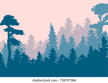 Vintage forest design template. Vector illustration background