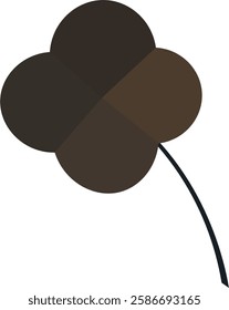 Vintage four clover flat illustration design for logo, pattern, background on isolated white