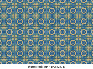 Vintage four-square continuous vector background pattern