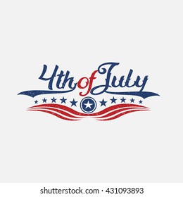 Vintage Fourth of July Independence Day Logo. Vector graphic illustration