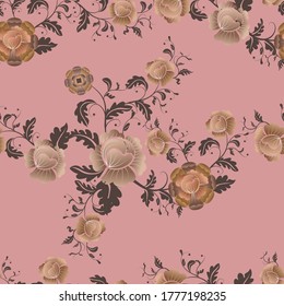 Vintage fowers seamless pattern create style in a unique style.Vector illustration