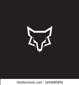 Vintage Fox face Line art logotype emblem symbol. Can be used for labels, badges, stickers, logos vector illustration.