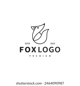 vintage fox logo icon vector logo design illustration 2