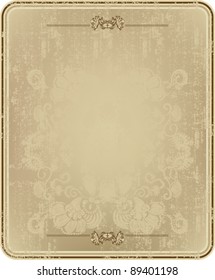 Vintage frame with abstract floral pattern.