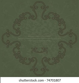 Vintage Frame with abstract flowers