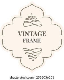 Vintage frame adorned with elegant ornaments, showcasing a classic and sophisticated design. Perfectly enhancing decor with a touch of timeless style and nostalgia