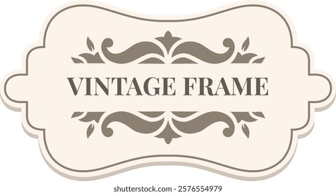 Vintage frame adorned with intricate floral ornaments, creating a sophisticated design that adds elegance and a sense of nostalgia to various projects and decorative elements