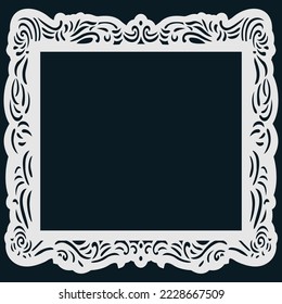 Vintage frame. Antique mirror. Design retro element.