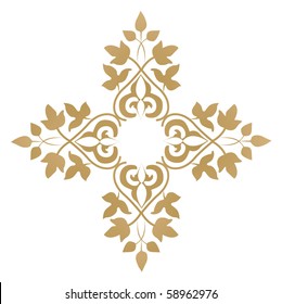 Vintage frame antique and vector ornament In flower style