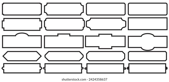 Vintage frame art collection. vector Isolated.