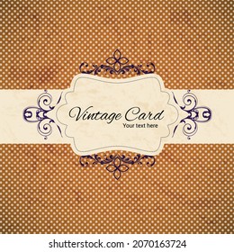 Vintage frame with background in brown color