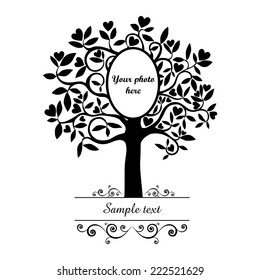 Vintage frame.  Background with tree and place for your text. Vector Illustration 