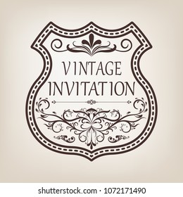 vintage frame with beautiful filigree and decorative border or premium invitation cards,vector illustration