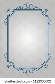 vintage frame with beautiful filigree and decorative border or premium invitation cards on ancient background , vector illustration
