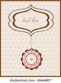 Vintage frame with beautiful flower