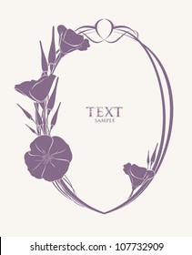 Vintage frame with beautiful flowers, vector illustration