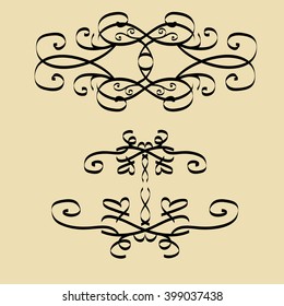 Vintage frame with beautiful swirls of black color