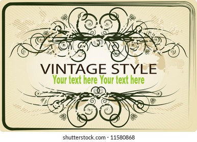 Vintage frame. Beige