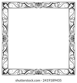 Vintage frame with black lines for baroque picture frames.