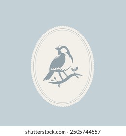 Vintage frame and border with bird. Vector design. Decorative ornament. Luxury frames. Suitable for greeting cards, wedding invitations, royal certificates and graphic design. Blue