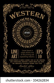 Vintage frame border blackboard vector illustration