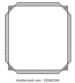 vintage frame border design line style illustration vector