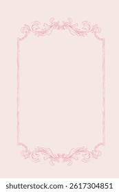 Vintage frame border illustration, Vector hand drawn design element.