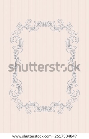 Vintage frame border illustration, Vector hand drawn design element.