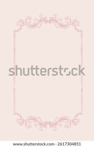 Vintage frame border illustration, Vector hand drawn design element.