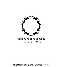 vintage frame border logo cartoon icon design black modern isolated vector illustration