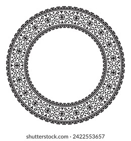 Vintage frame border ornament vector. Ethnic seamless round pattern. Mandala Floral Baroque. Classic antique ornate element. Decorative border for frame, textile, fabric, rug, tattoo, ceramic.
