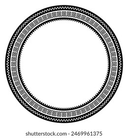Vector de adorno de borde de marco de Antiguas. Patrón redondo sin costuras étnico. Barroco floral de Mandala. Clásico elemento ornamentado antiguo. Borde decorativo para marco, textil, tela, alfombra, tatuaje, cerámica.