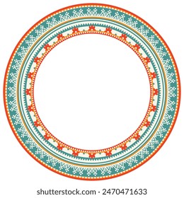 Klassische Rahmenrahmen Ornament Vektorgrafik. Ethnische nahtlose runde Muster. In: Mandala Floral Baroque. Klassisches antikes kunstvolles Element. Dekorativer Rahmen für Rahmen, Textil, Stoff, Teppich, Tattoo, Keramik.