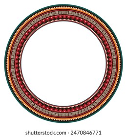Vintage frame border ornament vector. Ethnic seamless round pattern. Mandala Floral Baroque. Classic antique ornate element. Decorative border for frame, textile, fabric, rug, tattoo, ceramic.