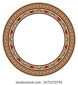 Vintage frame border ornament vector. Ethnic seamless round pattern. Mandala Floral Baroque. Classic antique ornate element. Decorative border for frame, textile, fabric, rug, tattoo, ceramic.