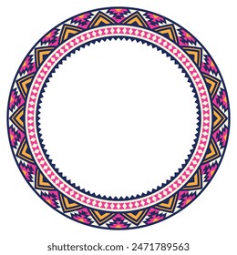 Vintage frame border ornament vector. Ethnic seamless round pattern. Mandala Floral Baroque. Classic antique ornate element. Decorative border for frame, textile, fabric, rug, tattoo, ceramic.