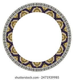 Vintage frame border ornament vector. Ethnic seamless round pattern. Mandala Floral Baroque. Classic antique ornate element. Decorative border for frame, textile, fabric, rug, tattoo, ceramic.