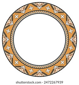 Vintage frame border ornament vector. Ethnic seamless round pattern. Mandala Floral Baroque. Classic antique ornate element. Decorative border for frame, textile, fabric, rug, tattoo, ceramic.