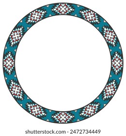 Vintage frame border ornament vector. Ethnic seamless round pattern. Mandala Floral Baroque. Classic antique ornate element. Decorative border for frame, textile, fabric, rug, tattoo, ceramic.