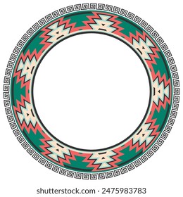 Vintage frame border ornament vector. Ethnic seamless round pattern. Mandala Floral Baroque. Classic antique ornate element. Decorative border for frame, textile, fabric, rug, tattoo, ceramic.
