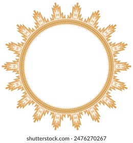 Vintage frame border ornament vector. Ethnic seamless round pattern. Mandala Floral Baroque. Classic antique ornate element. Decorative border for frame, textile, fabric, rug, tattoo, ceramic.