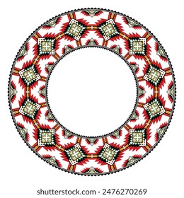 Vintage frame border ornament vector. Ethnic seamless round pattern. Mandala Floral Baroque. Classic antique ornate element. Decorative border for frame, textile, fabric, rug, tattoo, ceramic.