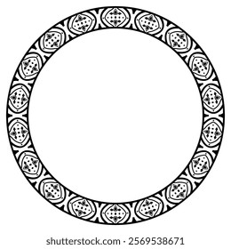 Vintage frame border ornament vector. Ethnic seamless round pattern. Mandala Floral Baroque. Classic antique ornate element. Decorative border for frame, textile, fabric, rug, tattoo, ceramic.