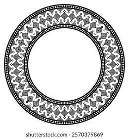 Vintage frame border ornament vector. Ethnic seamless round pattern. Mandala Floral Baroque. Classic antique ornate element. Decorative border for frame, textile, fabric, rug, tattoo, ceramic.