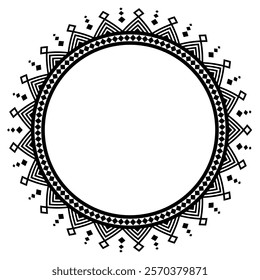 Vintage frame border ornament vector. Ethnic seamless round pattern. Mandala Floral Baroque. Classic antique ornate element. Decorative border for frame, textile, fabric, rug, tattoo, ceramic.